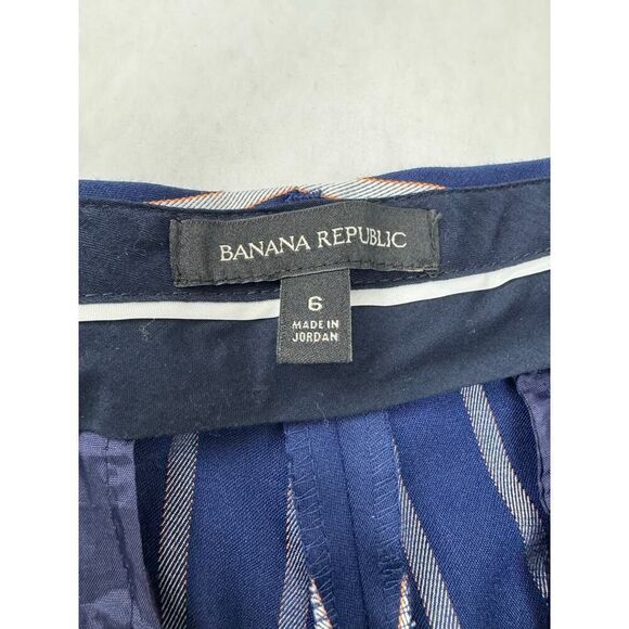 Twee Preppy Banana Republic Ryan Striped Dress Pants Trousers Navy 6 - Picture 8 of 8